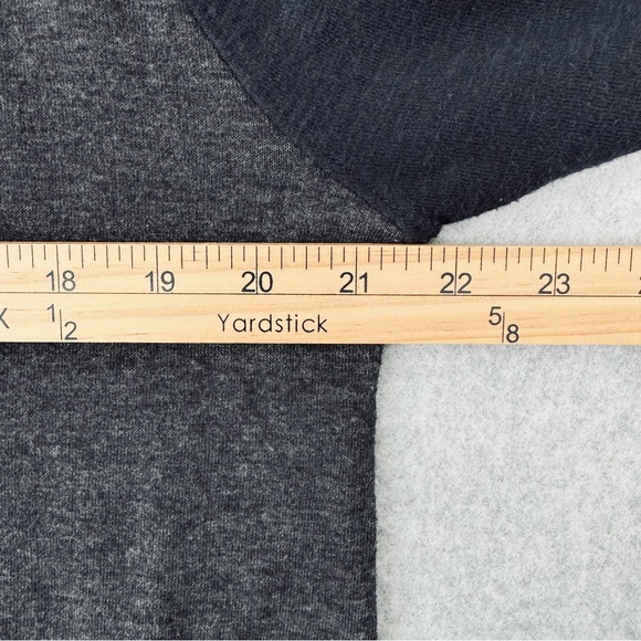 Vince Pullover Hoodie Mens Large Gray Navy Blue Double Knit Long Sleeve Pocket - Picture 15 of 15